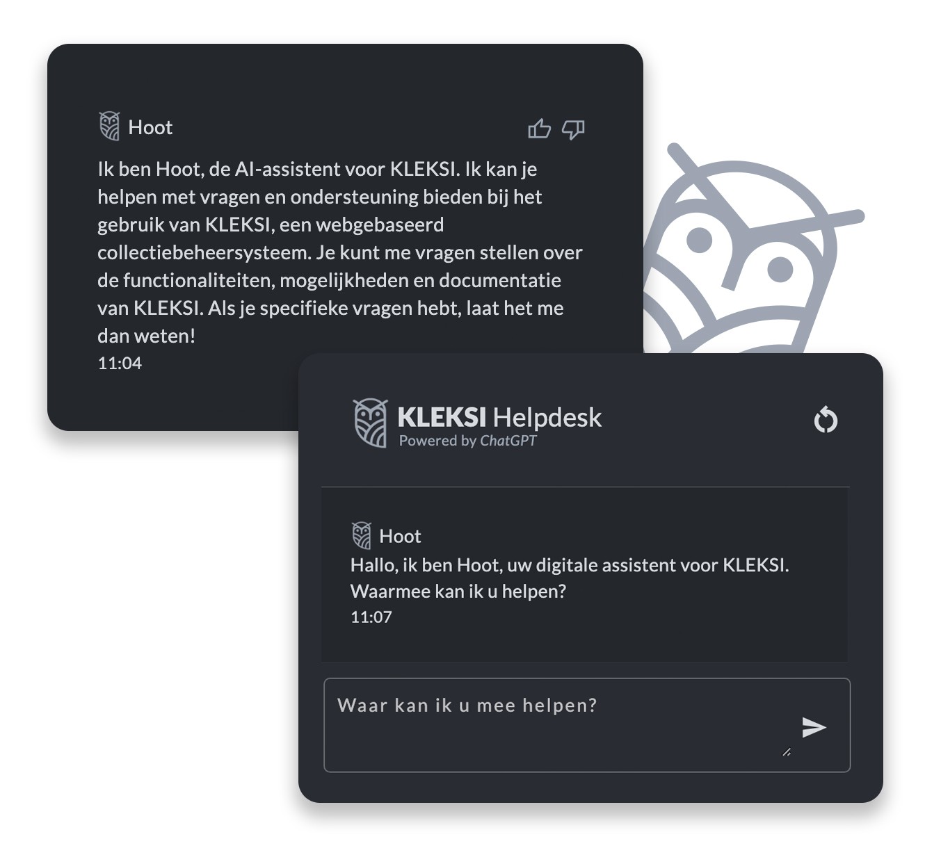 Hoot! KLEKSI's AI-powered Chat Helpdesk